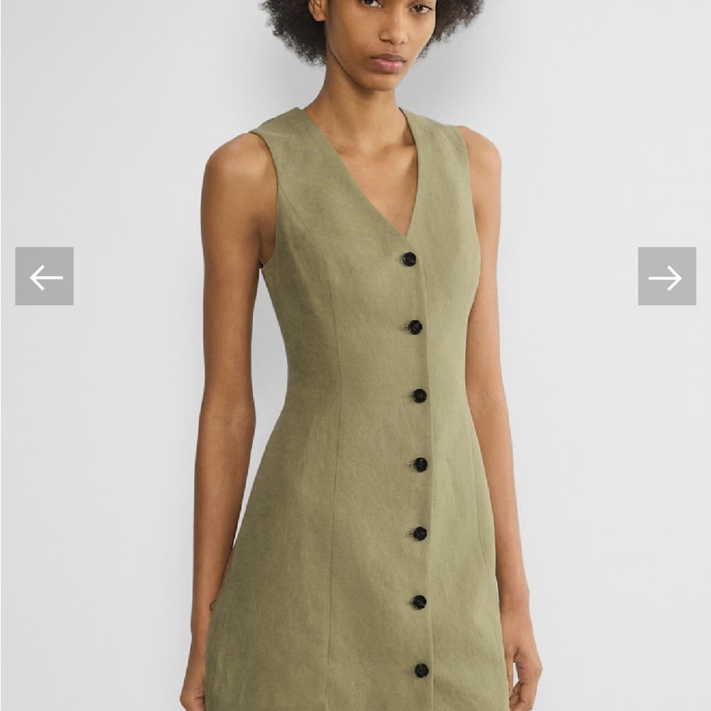 Aritzia Olive Button-Down Sleeveless Dress BNWT